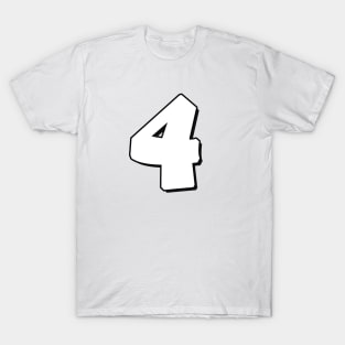 Number 4 white / black T-Shirt